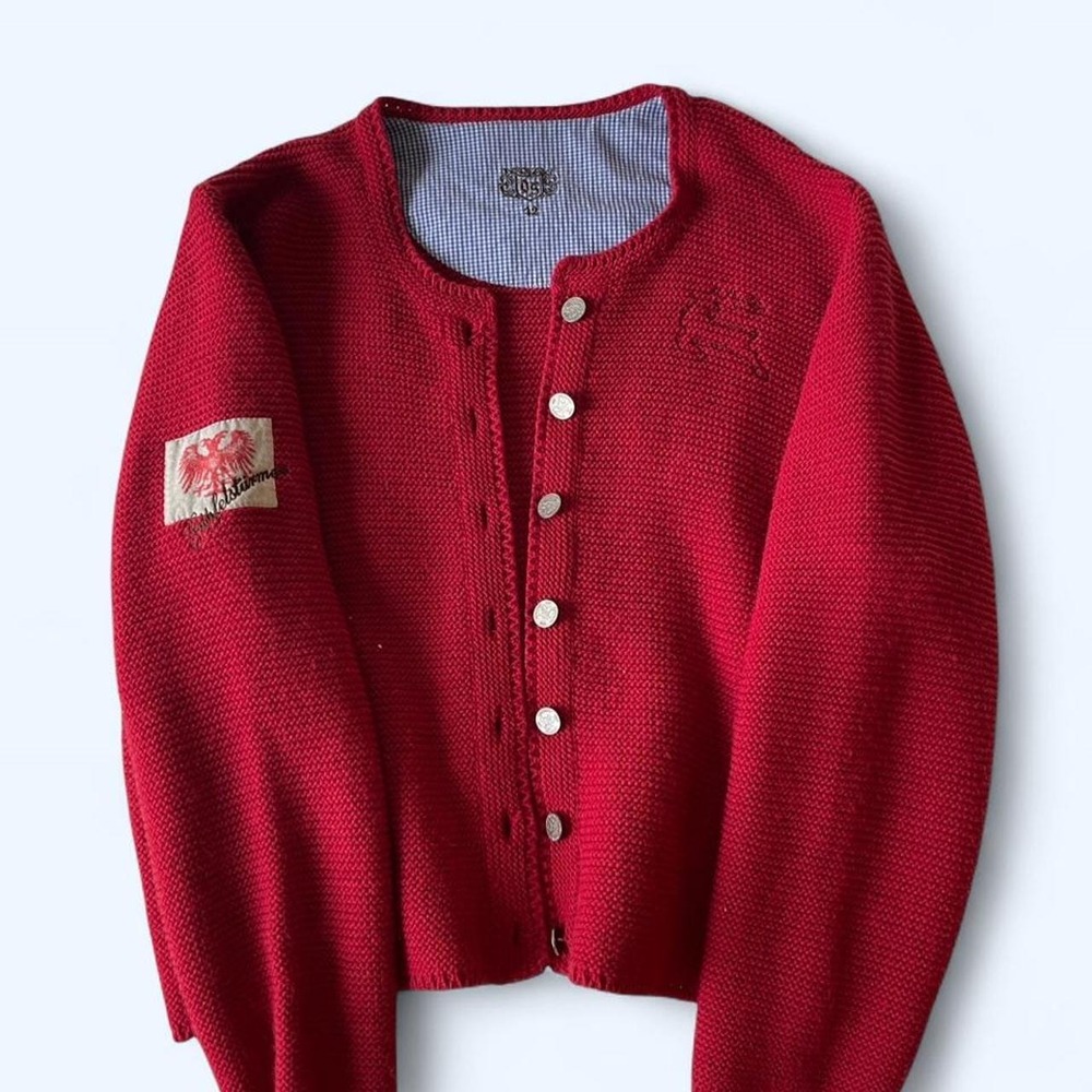 OS Trachten‎ Knitted Hunting Sweater Cardigan Size 42